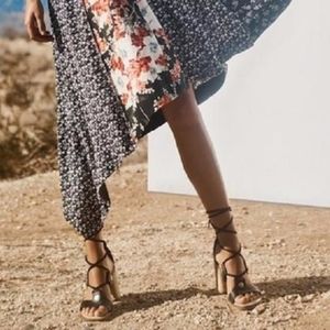 RAG & BONE EDEN NAVY LEATHER LACE-UP SANDAL